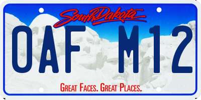 SD license plate 0AFM12