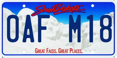 SD license plate 0AFM18