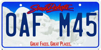 SD license plate 0AFM45