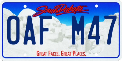 SD license plate 0AFM47