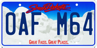SD license plate 0AFM64