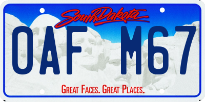 SD license plate 0AFM67