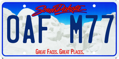 SD license plate 0AFM77