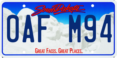 SD license plate 0AFM94