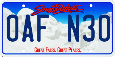 SD license plate 0AFN30