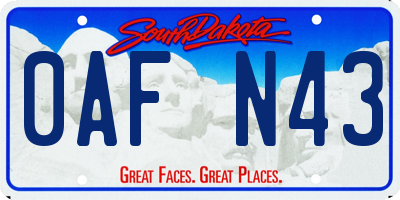 SD license plate 0AFN43