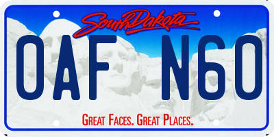 SD license plate 0AFN60