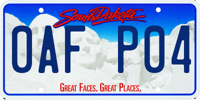 SD license plate 0AFP04