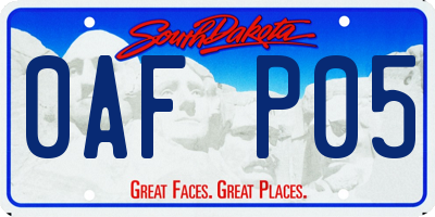 SD license plate 0AFP05