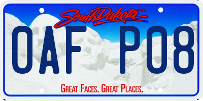 SD license plate 0AFP08