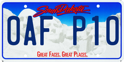 SD license plate 0AFP10