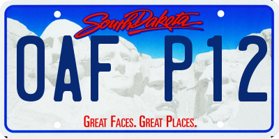 SD license plate 0AFP12