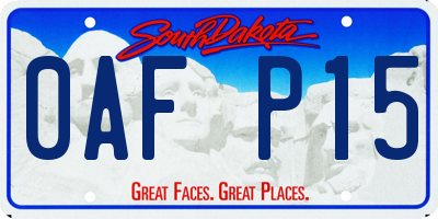 SD license plate 0AFP15