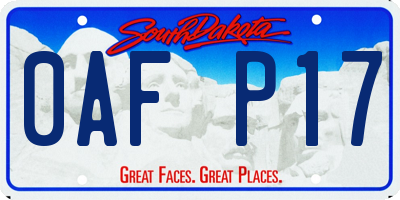 SD license plate 0AFP17