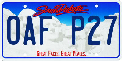 SD license plate 0AFP27