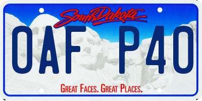 SD license plate 0AFP40