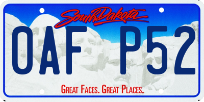 SD license plate 0AFP52