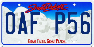 SD license plate 0AFP56