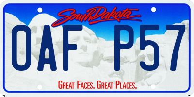 SD license plate 0AFP57