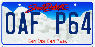 SD license plate 0AFP64