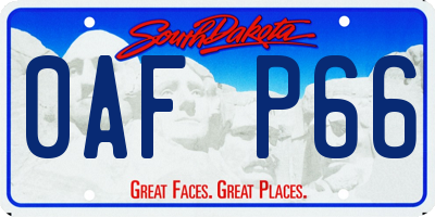 SD license plate 0AFP66