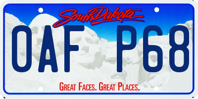 SD license plate 0AFP68