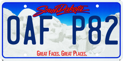 SD license plate 0AFP82