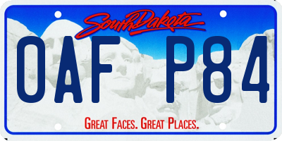 SD license plate 0AFP84