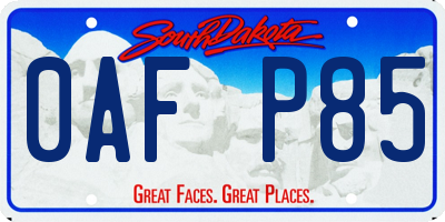 SD license plate 0AFP85