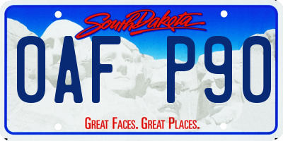 SD license plate 0AFP90