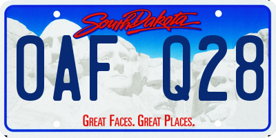 SD license plate 0AFQ28