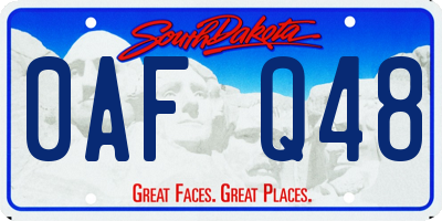 SD license plate 0AFQ48