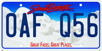 SD license plate 0AFQ56