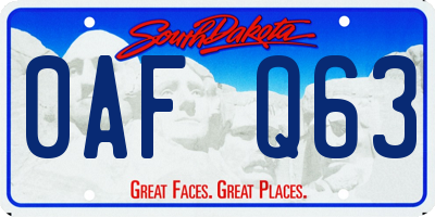 SD license plate 0AFQ63