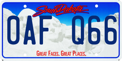 SD license plate 0AFQ66