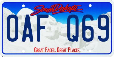 SD license plate 0AFQ69