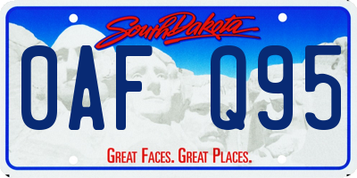 SD license plate 0AFQ95