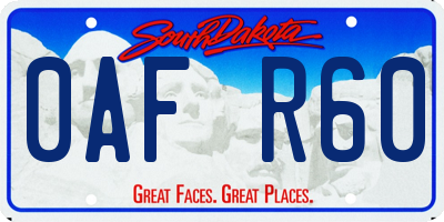SD license plate 0AFR60