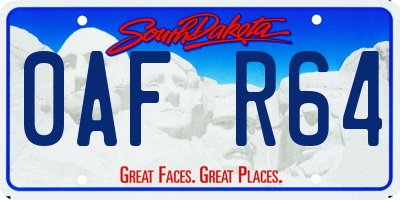 SD license plate 0AFR64