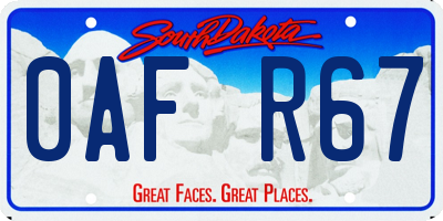 SD license plate 0AFR67