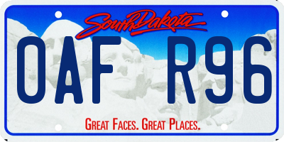 SD license plate 0AFR96