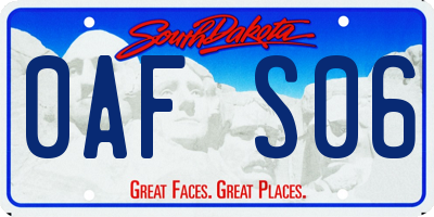 SD license plate 0AFS06