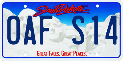 SD license plate 0AFS14