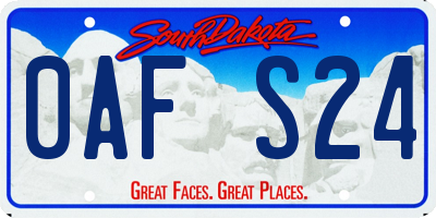 SD license plate 0AFS24
