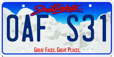 SD license plate 0AFS31