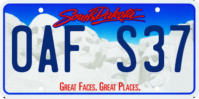 SD license plate 0AFS37