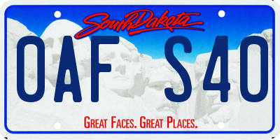 SD license plate 0AFS40