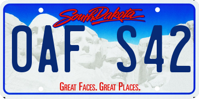 SD license plate 0AFS42