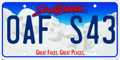 SD license plate 0AFS43