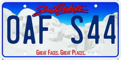 SD license plate 0AFS44